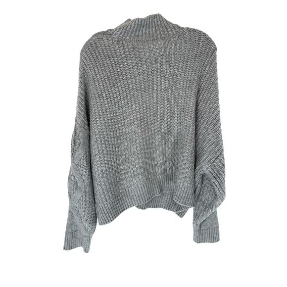 Elizabeth and James Sweater Gray Cable Knit Mockneck Plus Soft Cozy Size XXL - Picture 8 of 11